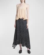 Image 5 of 6: Stella McCartney Polka Dot-Print Tiered Asymmetric Maxi Skirt