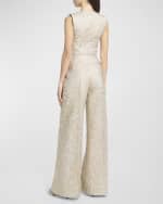 Image 3 of 6: Stella McCartney Metallic Brocade Crop Vest