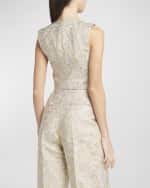 Image 4 of 6: Stella McCartney Metallic Brocade Crop Vest