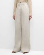 Image 1 of 4: FRAME Pleated Mid-Rise Trousers