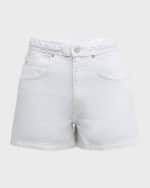 Image 1 of 6: FRAME Braided Waistband Denim Shorts