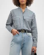 Image 3 of 6: FRAME Stripe Double-Pocket Shirt