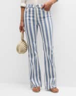 Image 2 of 6: FRAME Le Easy Flare Stripe Jeans