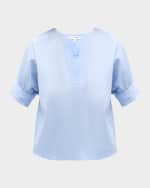 Image 1 of 6: FRAME V-Neck Popover Top