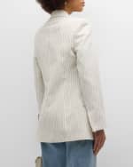 Image 4 of 6: FRAME Pinstripe Double-Breasted Blazer