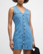 Image 5 of 6: FRAME Sleeveless Denim Pocket Mini Dress