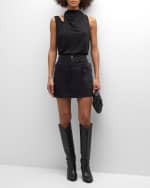 Image 5 of 6: FRAME Denim Cargo Mini Skirt