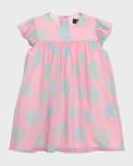 Image 1 of 3: Versace Girl's Rose-Print Silk Dress, Size 12M-3