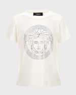 Image 1 of 4: Versace Girl's Medusa & Greca Trim Graphic T-Shirt, Size 8-12