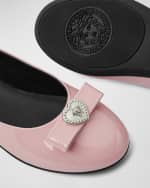 Image 2 of 3: Versace Girl's Goat Leather Ballet Flats, Kids