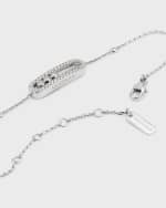 Image 3 of 4: Messika Baby Move 18K White Gold Pave Diamond Station Chain Bracelet
