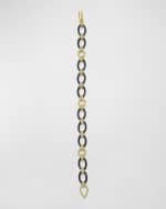 Image 3 of 5: LAGOS Black Caviar Yellow Gold & Ceramic Oval-Link Bracelet, Size 7"