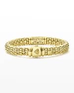 Image 4 of 5: LAGOS 18k Caviar Gold Rope Bracelet w/ 17mm Diamond Plate