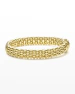 Image 3 of 5: LAGOS 18k Caviar Gold Rope Bracelet w/ 17mm Diamond Plate