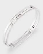 Image 4 of 5: Messika Move Romane 18k White Gold 5-Diamond & Pave Bangle