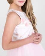 Image 3 of 5: Zoe Girl's Sade 3D Floral Dress, Size 4-6