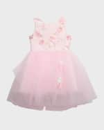 Image 1 of 5: Zoe Girl's Sade 3D Floral Dress, Size 4-6