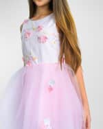 Image 4 of 7: Zoe Girl's Sade 3D Floral Dress, Size 7-16