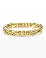 Image 3 of 5: LAGOS 18k Caviar Gold Rope Bracelet w/ 25mm Diamond Plate
