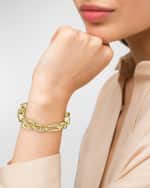 Image 2 of 4: LAGOS 18K Gold Caviar Beaded and Fluted Bold Link Bracelet, 7"L