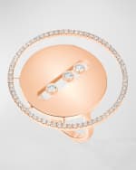 Image 1 of 5: Messika Lucky Move 18K Rose Gold 3-Diamond Ring