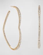 Image 1 of 3: LANA Flawless Large Graduating Diamond Heart Hoop Earrings