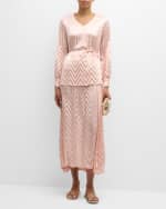 Image 5 of 7: Misook Pleated Belted Crepe De Chine Blouse