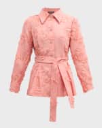 Image 2 of 7: Misook Belted Fringe Applique Tailored Jacket