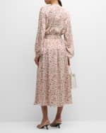 Image 3 of 7: Misook Belted Floral-Print Crepe De Chine Blouse