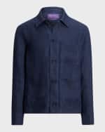 Image 2 of 6: Ralph Lauren Purple Label Men's Burnham Hand-Tailored Linen-Silk Jacket