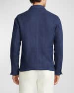 Image 3 of 6: Ralph Lauren Purple Label Men's Burnham Hand-Tailored Linen-Silk Jacket