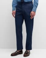 Image 2 of 6: Ralph Lauren Purple Label Men's Gregory Hand-Tailored Denim Suit Trousers