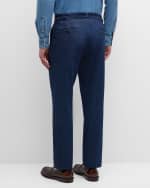 Image 3 of 6: Ralph Lauren Purple Label Men's Gregory Hand-Tailored Denim Suit Trousers