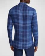 Image 3 of 6: Ralph Lauren Purple Label Men's Plaid Linen Shirt
