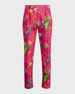 Image 2 of 6: Ralph Lauren Purple Label Men's Botanical Print Linen Trousers