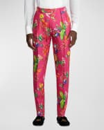 Image 1 of 6: Ralph Lauren Purple Label Men's Botanical Print Linen Trousers