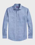 Image 1 of 6: Ralph Lauren Purple Label Men's Linen Chambray Sport Shirt