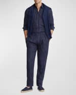 Image 2 of 6: Ralph Lauren Purple Label Men's Norfolk Pinstripe Button-Down Shirt