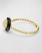 Image 5 of 5: LAGOS 18K Gold and Black Caviar 9mm Circle Ring, Size 7