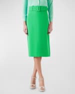 Image 2 of 5: LK Bennett Tabitha Belted Straight Midi Skirt