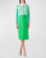 Image 4 of 5: LK Bennett Tabitha Belted Straight Midi Skirt