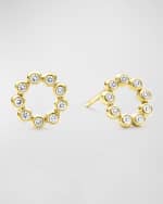 Image 1 of 4: LAGOS 18K Gold and Diamond Petite Circle Stud Earrings