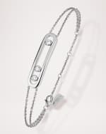 Image 1 of 4: Messika Move 18K White Gold Diamond Station Chain Bracelet
