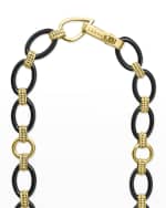 Image 3 of 5: LAGOS 18K Caviar Black Ceramic Oval Link Necklace