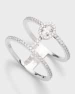 Image 4 of 5: Messika Glam'Azone 18K White Gold Two-Row Diamond Ring