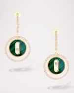 Image 1 of 5: Messika Lucky Move 18k Rose Gold Malachite & Diamond Earrings