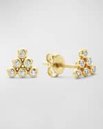 Image 3 of 4: LAGOS 18K Gold and Diamond Triangle Stud Earrings
