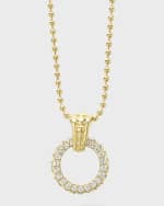 Image 1 of 5: LAGOS 18K 9mm Diamond-Circle Pendant Necklace