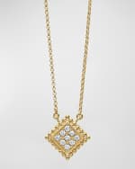 Image 1 of 5: LAGOS 18K Covet Diamond 14mm Pave Pendant on Adjustable Chain, 16-18"L