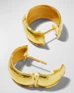 Image 3 of 4: Elizabeth Locke 19K Gold Curved Hoop Earrings